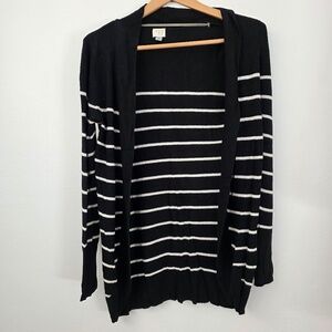 A New Day Black and White Striped Cardigan